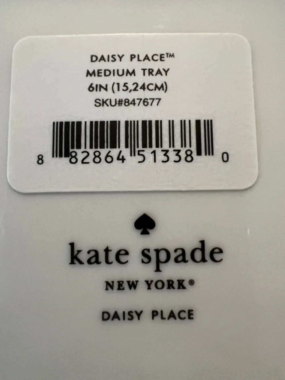 Kate Spade Daisy Place White Square Trinket Tray, Lennox Porcelin, Odds and Ends